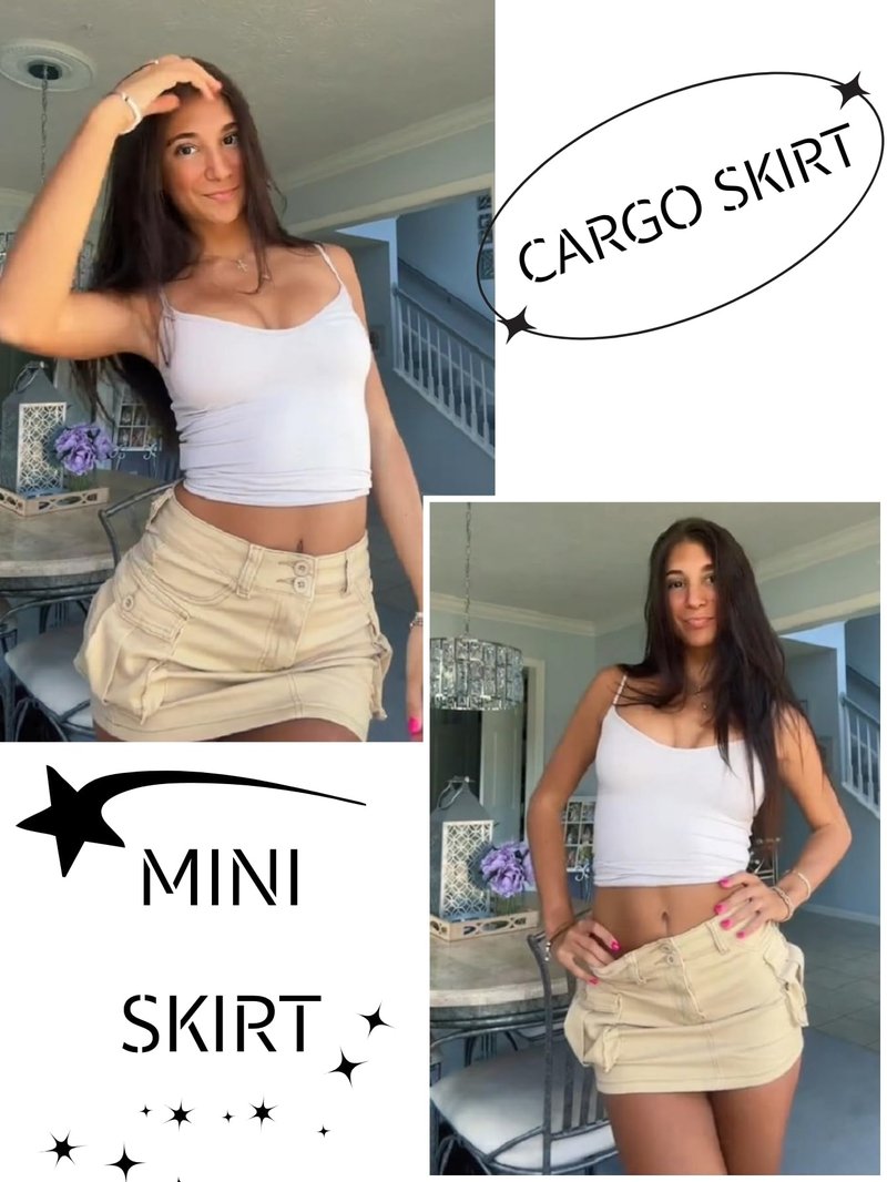 Mancreda Women Denim Cargo Skirt Mini Low Waist Button Bodycon Y2K Flap Pockets Skirts(CA,XS)