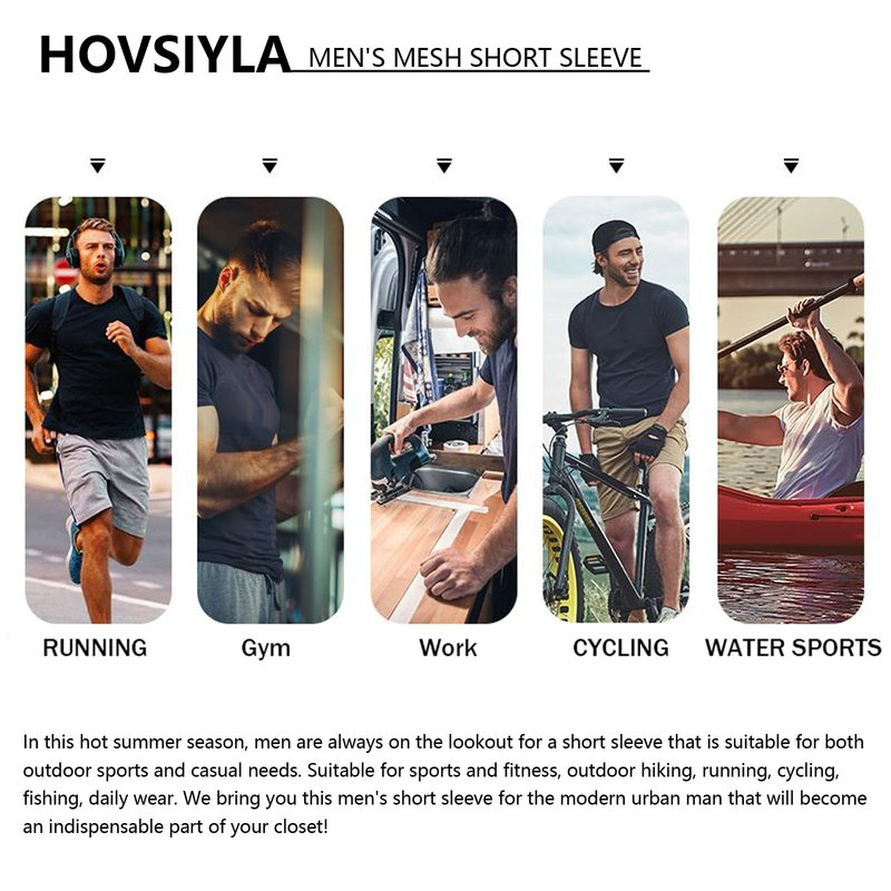 HovSiyla 5 Pack Running Shirts Men Sport Tops Dry Fit Gym Wicking Athletic T Shirts Breathable Cool Workout Shirts XL