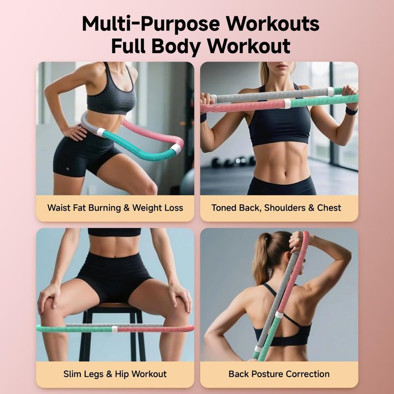 STAYGERAR Weighted Hoop, Infinity Hoop for Adults,Hoops for Adults Weight Loss, Quiet Adjustable Fitness Hoop for Burning Fat