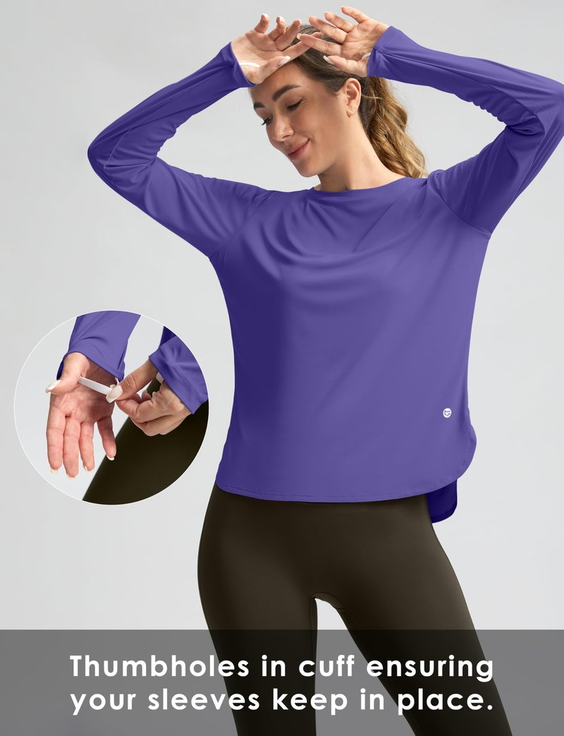 Women's Sun Shirts UPF 50+ Long Sleeve UV Protection Shirt Lightweight Quick Dry Workout Hiking Tops for Women(Vintage Purple,M)