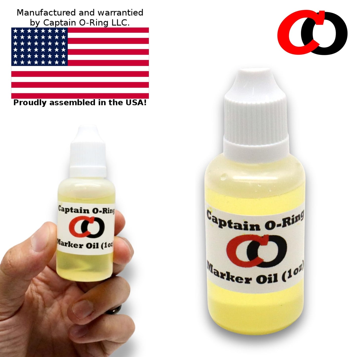 Marker Oil Lube (1 oz, 30cc) by Captain O-Ring - Dropper Oil Lubricant for Paintball Markers, Airsoft, and Air Guns