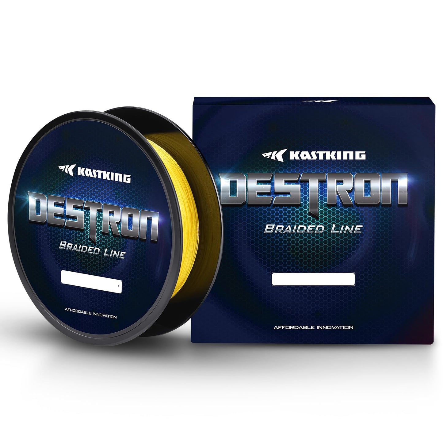 KastKing Destron Braided Fishing Line, Yellow, 4 Stands, 40LB, 150Yds