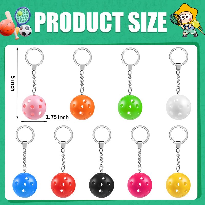 ZHWKMYP 18 Pcs Pickleball Keychain, Pickleball Keychains Bulk for Women
