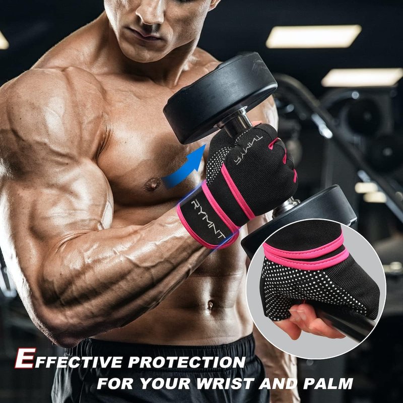 Workout Gloves with Wrist Wrap Support - Full Palm Protection & Extra Grip for Men and Women | Ideal for Gym, Weightlifting & Pull-Ups