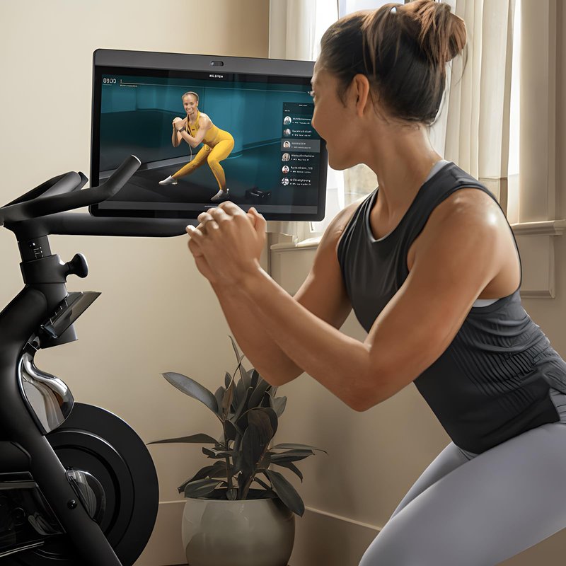 Zacro Peloton Bike Screen Swivel Mount, 360 Degree Monitor Adapter, Upgraded Height Adjustment & Rotate Screen, Accessories (Not Compatible with Peloton Bike+)