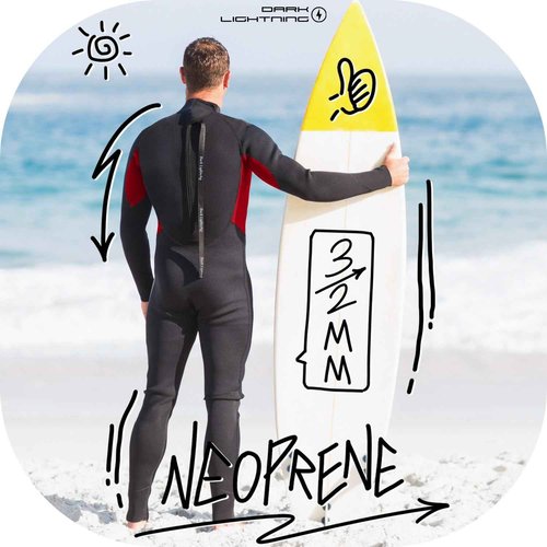 Dark Lightning Full Body Wetsuits for Men, Men's Wet Suit for Cold Water Swimming, Diving Surfing Snorkeling Kayaking Triathlon Wetsuit, Black,3/2mm,XL