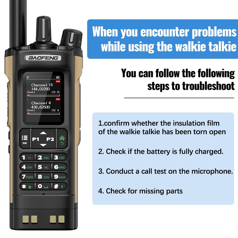 Baofeng DM32 DMR Radio 10W Ham Radio Handheld Rechargeable Walkie Talkies Long Range DM32UV Two Way Radio NOAA Weather Radio with GPS, Copy Frequency 2500mAh Battery USB-C Charging with Radio Holster