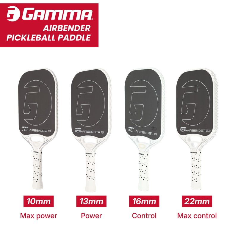 Gamma Airbender Carbon Fiber Pickleball Paddle with Customizable Handle Weight System and Aerodynamic Open Throat with Shock Absorbing Gel Insert 10 MM