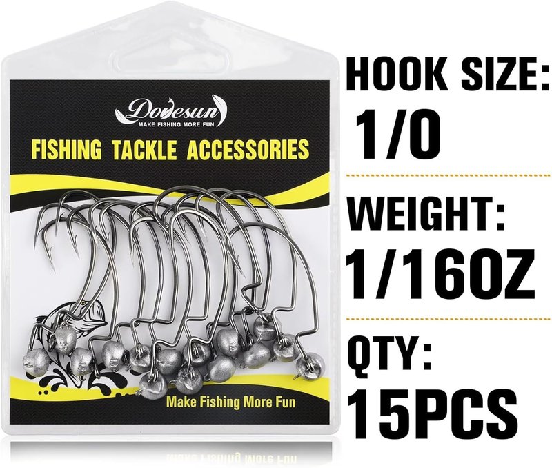 Ned Rig Jig Heads for Bass Fishing - Weedless Design | 15PCS in 1/0, 2/0, 3/0 Sizes