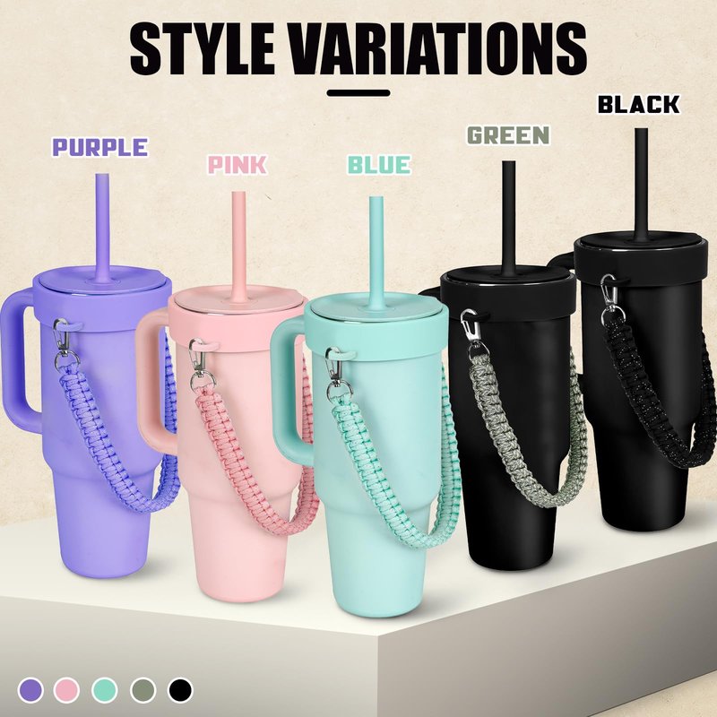 Greant Water Bottle Handle for HydroFlask Tumbler Handle 40oz & 32oz, Strap for HydroJug 40oz Tumblers, Tumbler Carrier for BruMate 40 oz, Agave