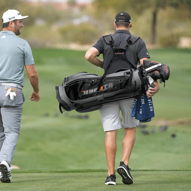 HYPATA 14 Way Golf Bags for Men, Lightweight Golf Stand Bag with 8 Pockets, Cooler Pouch, Rangefinder Pouch, Detachable Dual Strap, Rain Cover Hood