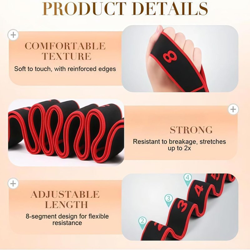 Fitness Resistance Band for Stretching and Yoga, Fitness Resistance Band for Stretching and Yoga, Fashion Puller Exercise, Adjustable Bands for Full Body Stretching Shaping (3PCS)