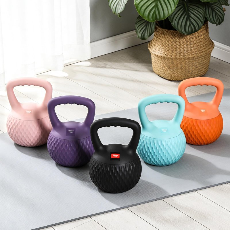 YIGUO Soft Kettlebell, 15lb Kettlebells Cushioned Impact-Resistant Base and Anti-Slip Grip, Strength Training Kettle Bell for Women and Men, Home Workout (Pink)