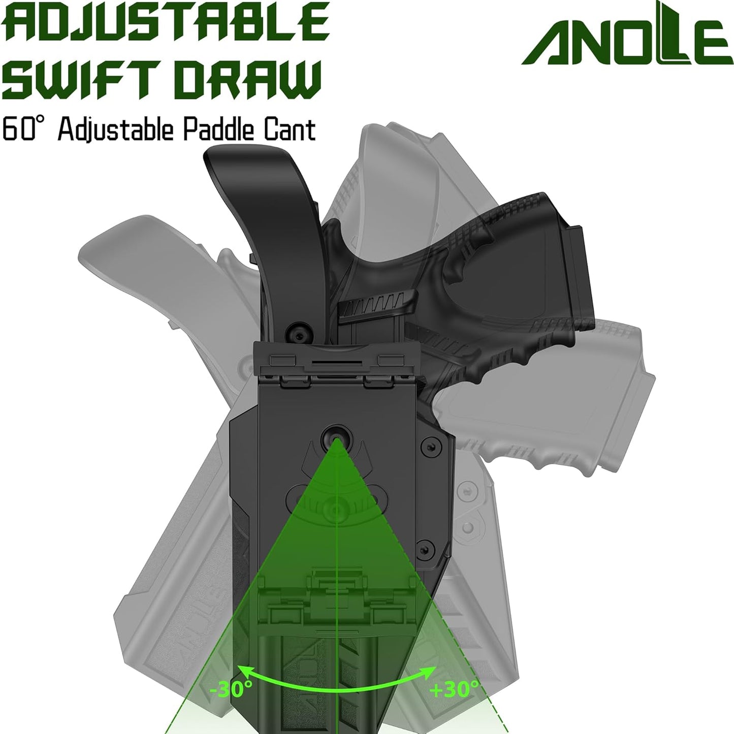 Glock Optic Cut Holster OWB - Level II/III Right Hand Fit for Glock 17, 19, 22, 23, 31, 32, 44, 45 Gen 1-5