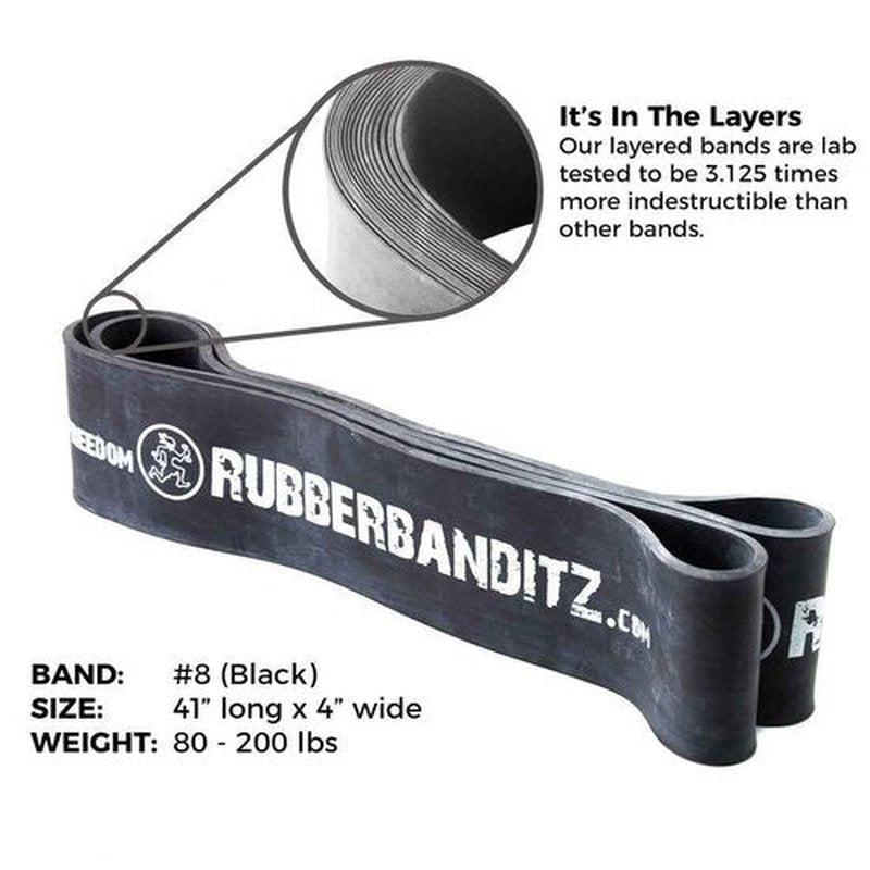 Rubberbanditz Pull Up Assist Resistance Bands | Heavy Duty Loop Exercise Bands for Powerlifting, Mobility, and Stretching | Travel Friendly Resistance Bands for Workout | Pack of 1 (Monster Black)