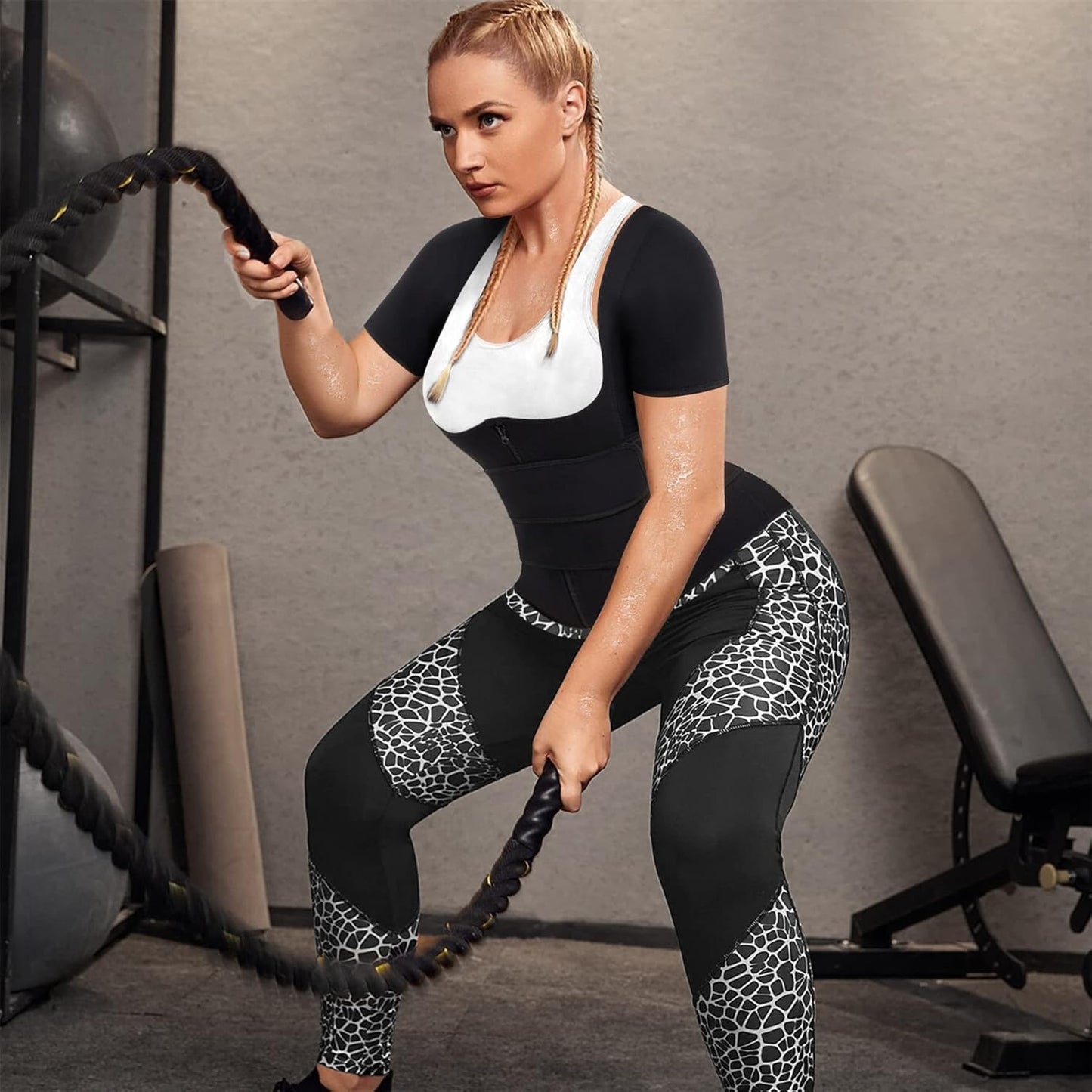 Women’s Waist Trainer Corset - Neoprene Sauna Sweat Trimmer Belt with Adjustable Tank Top | Body Shaper