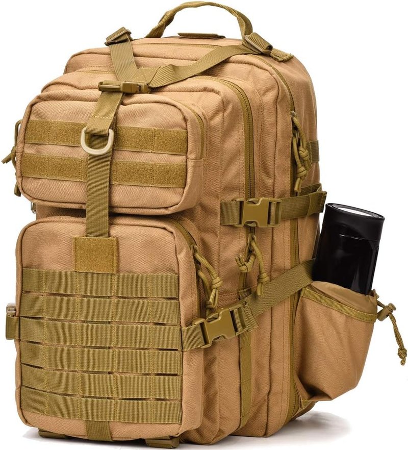 Tactical Military Backpack - Small 3-Day Assault Pack | Molle Design, Brown Color