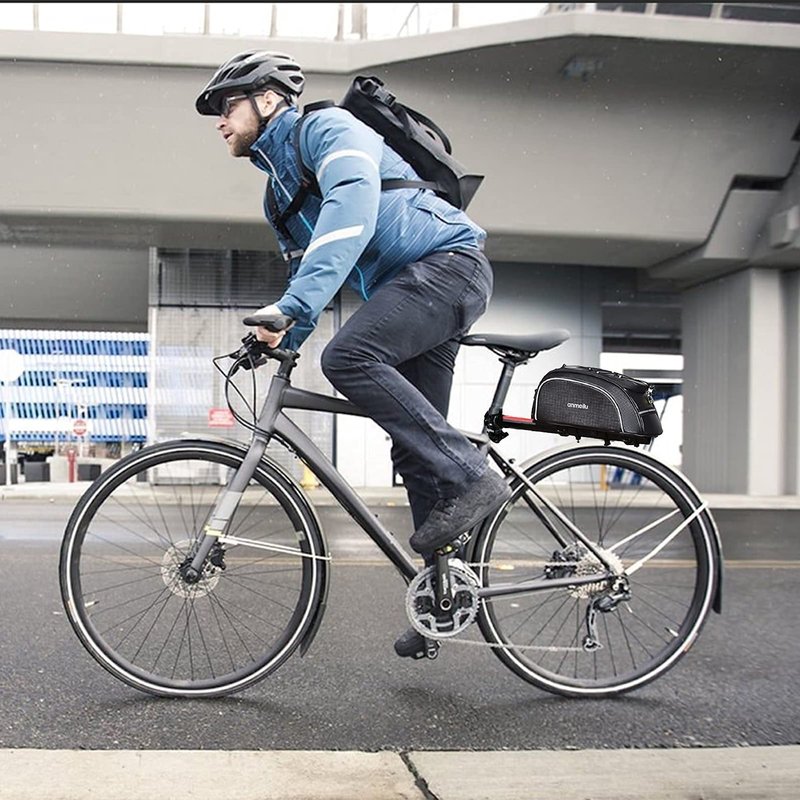ANMEILU Bike Rack Bag Bicycle Bag Bike Trunk Bags Rear Rack Pack Carrier Pannier Storage Cargo Saddle Back Seat Luggage Pouch Mountain Road Fat Tire Commuter Electric Biking Travel Cycling Waterproof