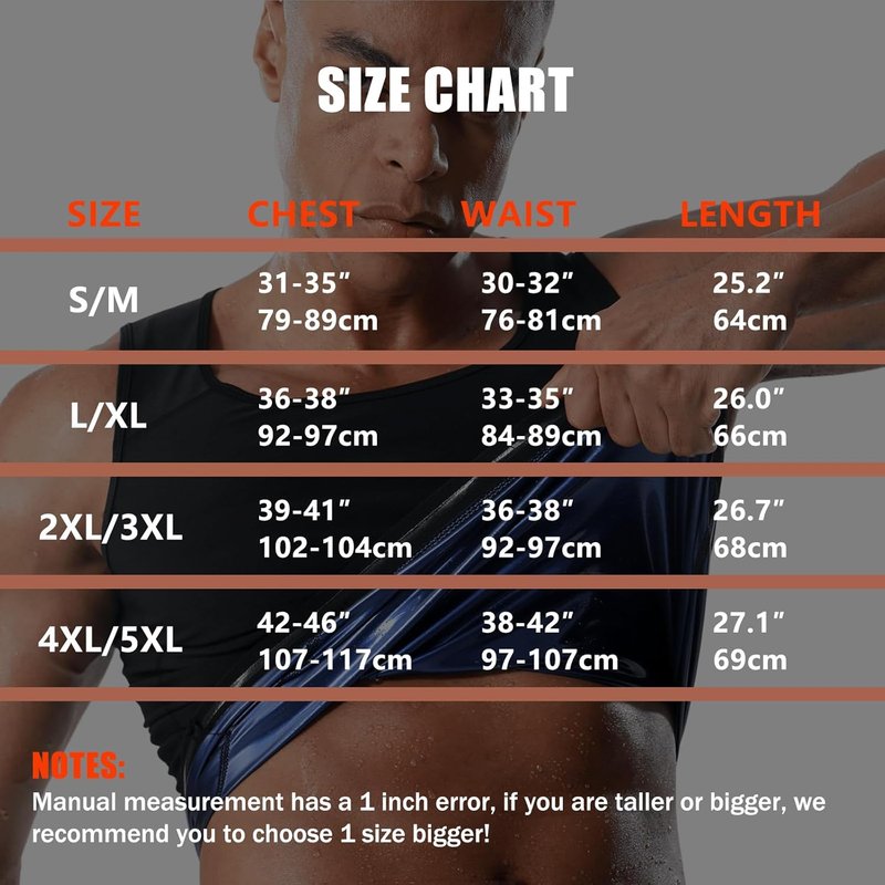 Men's Sweat Vest | Workout Waist Trainer Sauna Suit for Heat Trapping & Compression - Slimming Gym Tank Top