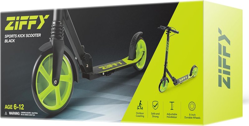 JOVA ZIFFY Kids Scooter - Foldable Kick Scooter with Hand Brake | 4 Adjustable Heights, Lightweight Design, Supports 220 lbs
