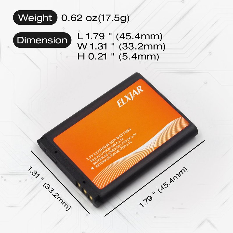 ROWSHEP (5-Pack) 3.7V 890mAh BL-5B Rechargeable Battery Replacement for 3220 3230 5070 5140 5200 5300 5500 6020 6021 6060 Radio Camera Electronic Device