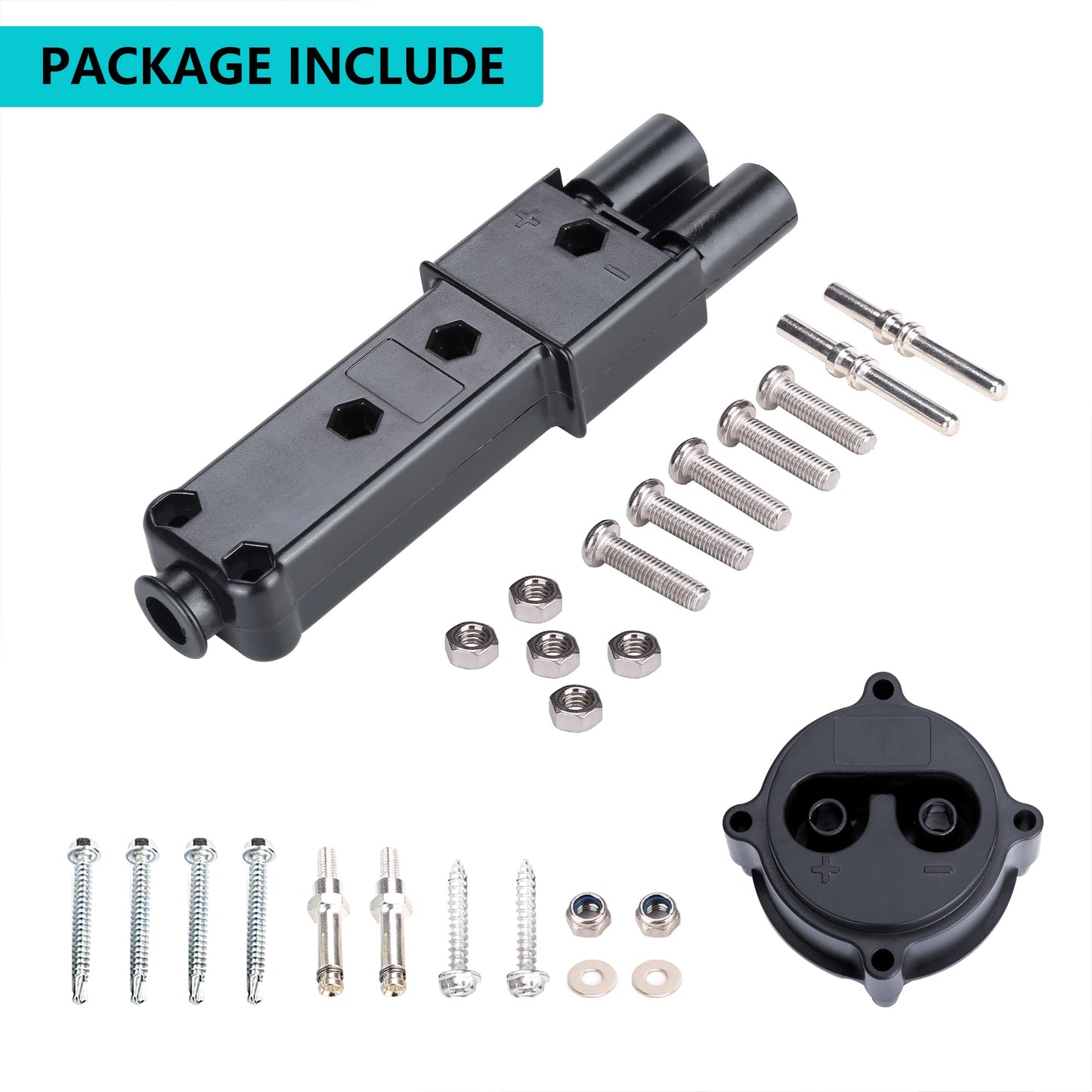 10L0L Golf Cart MAC DC 48V Charger Plug Powerwise Receptacle Kit for Yamaha G19 G22 Electric Model OEM# JR1-H6181-02-00 JR1-H235A-00