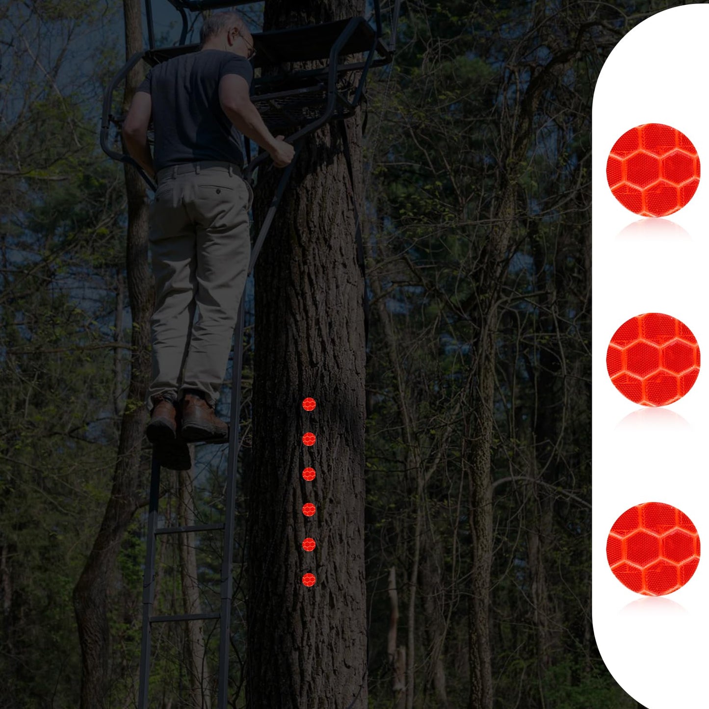 100pcs Reflective Trail Tacks, Hunting Trail Markers Glow in The Dark Pins Box Package Reflective Thumb Tacks for Trail Marking Hunting Camping Hiking Survival Outdoors Tools