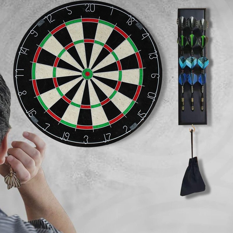 FDLS Wall Mounted Darts Holder, Displays 12 Steel/Soft Tip Darts with Bag