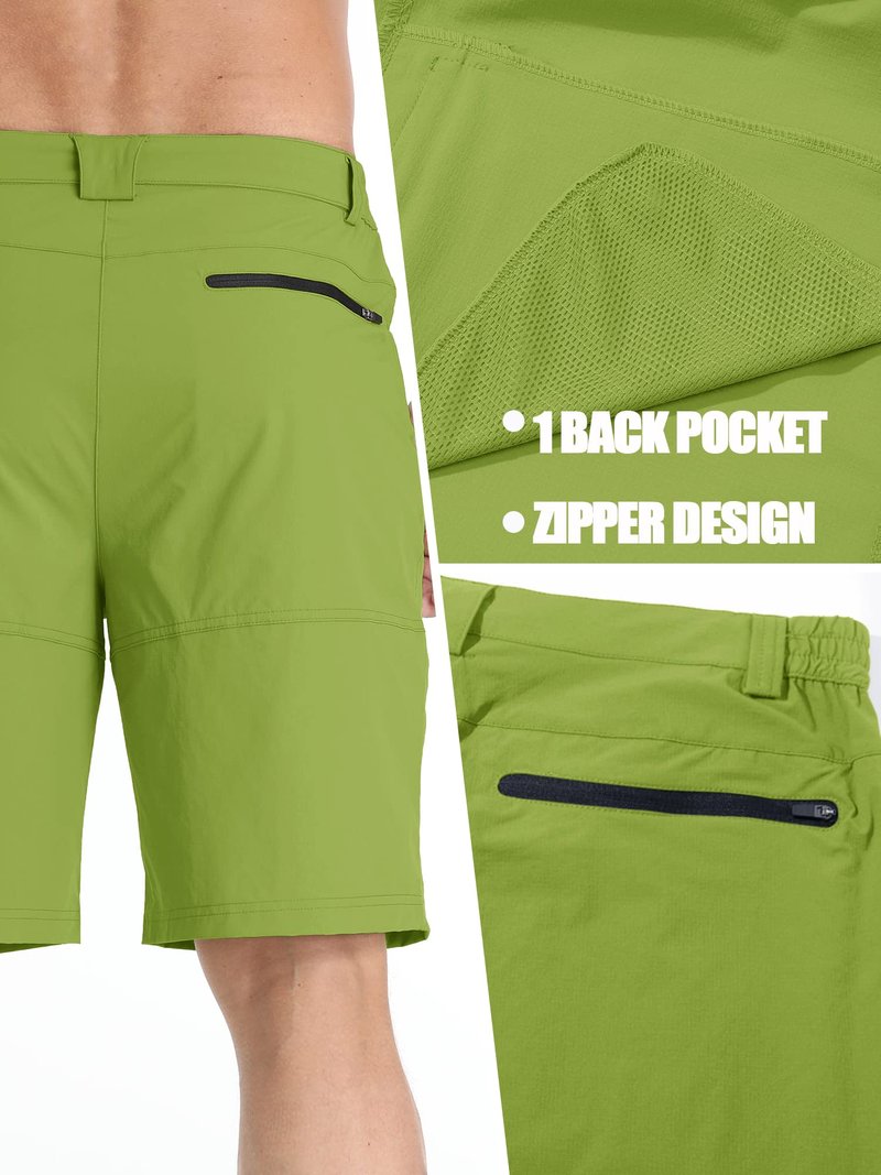 TACVASEN Mens Cargo Shorts Outdoor Lightweight Quick Dry Casual Summer Hiking Golf Dress Shorts 10" Elastic Waist Work Fruit Green 38