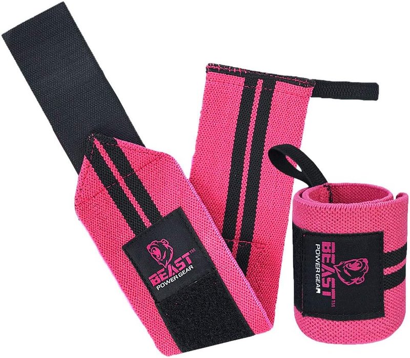 Gym Wrist Wraps for Weightlifting - Improved Lifting Support & Stability | 14" Premium Quality Hand Wraps with Thumb Loop