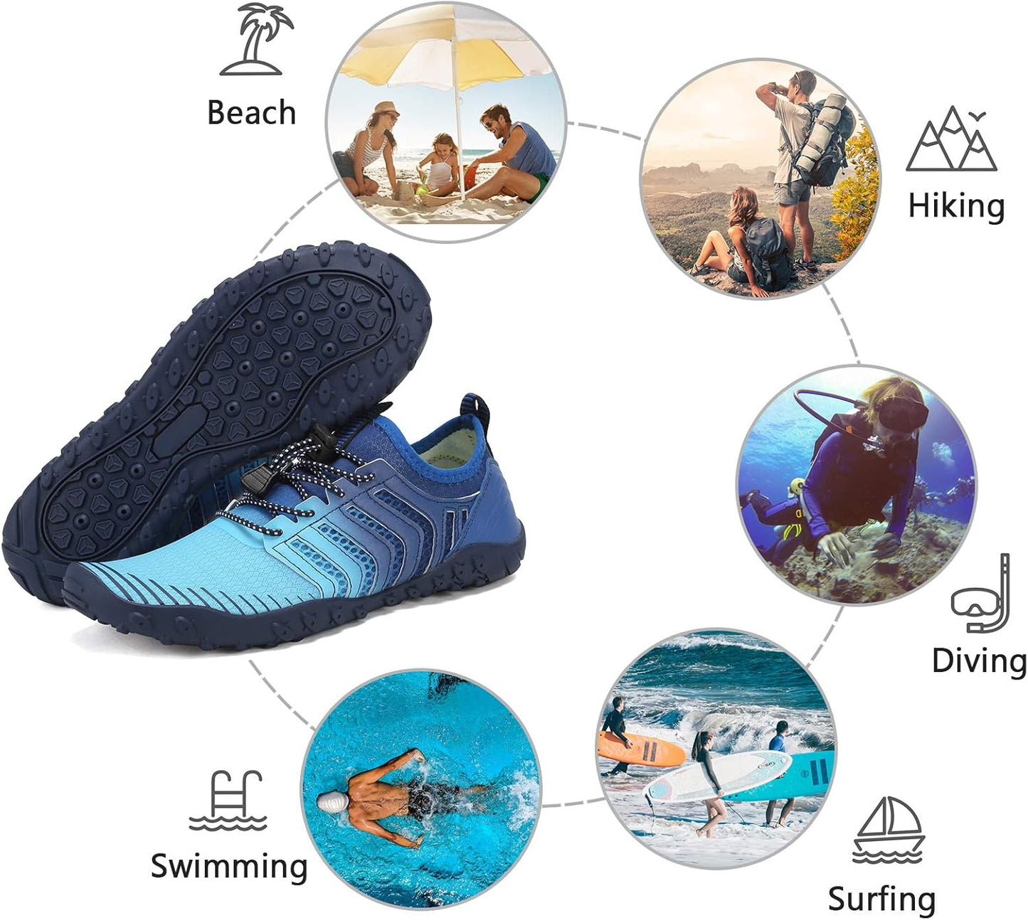 Water Shoes for Men & Women - Quick-Dry Barefoot Aqua Socks for Beach, Surf & Yoga | Lightweight & Comfortable
