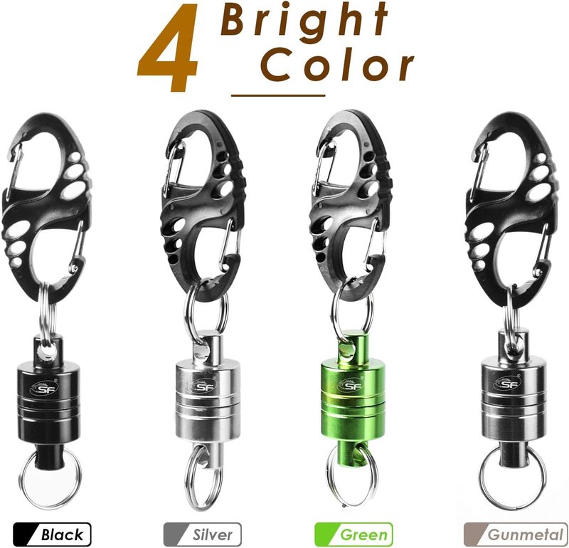 Magnetic Net Release Magnet Clip Holder - Strong Retractor with Coiled Lanyard | Green