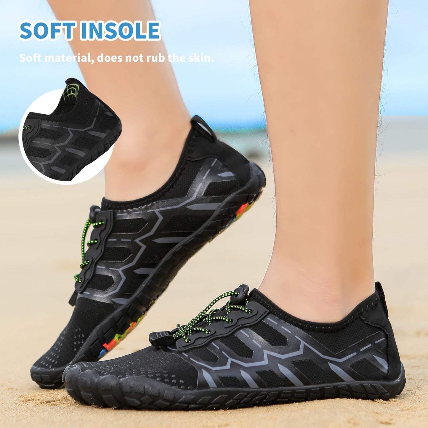 Water Shoes for Women Men Beach Shoe Women Swim Pool River Barefoot Shoes Quick Dry Slip-on for Pool Beach Surf Water Park Yoga