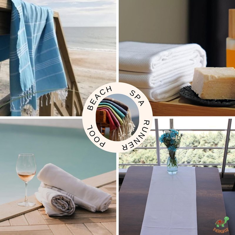 2 Pack The Turkish Beach Towel 40x72 Inches, Oversized 100% Cotton Sand Free Lightweight Absorbent Quick-Dry Beach Blanket, Extra Large Turkish Bath Towels for Travel and Pool, Yoga