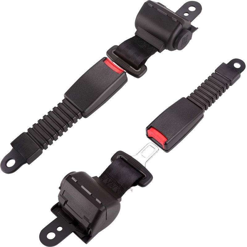 10L0L Retractable Golf Cart Seat Belt Kits for EZGO, Club Car & Yamaha, 42" Seat Belts Set of 2, Street Legal Safety Belts with Screws
