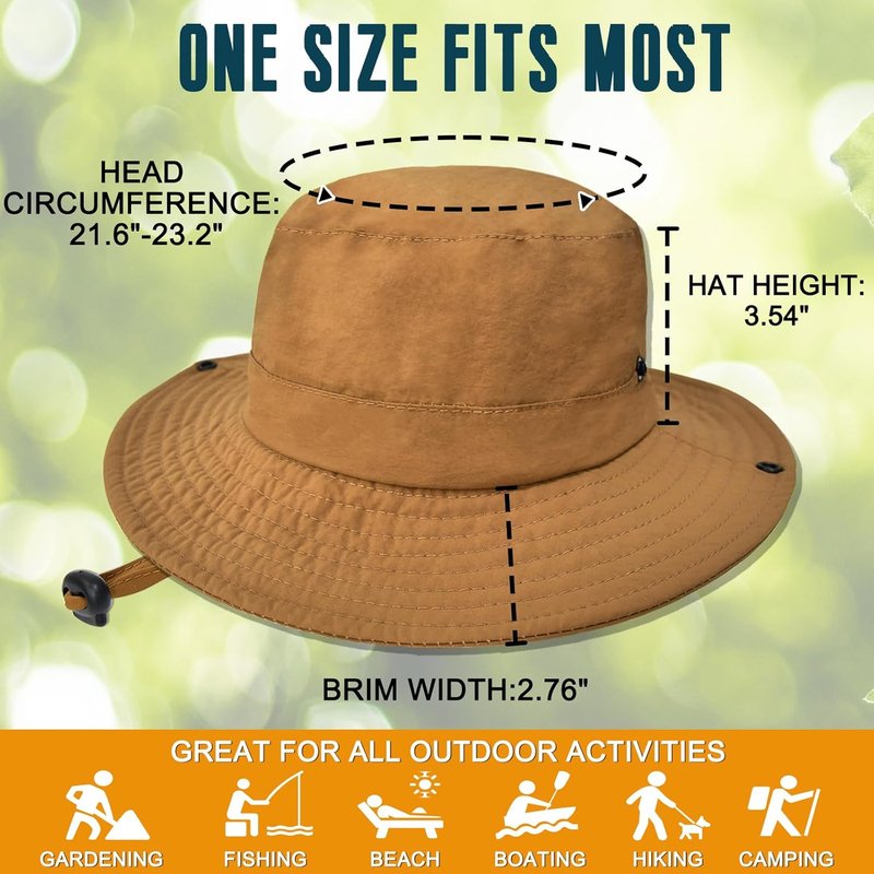 Sun Hats - UPF 50+ Quick Dry Foldable Bucket Hat for Beach & Hiking | Adjustable Fishing Safari Hat