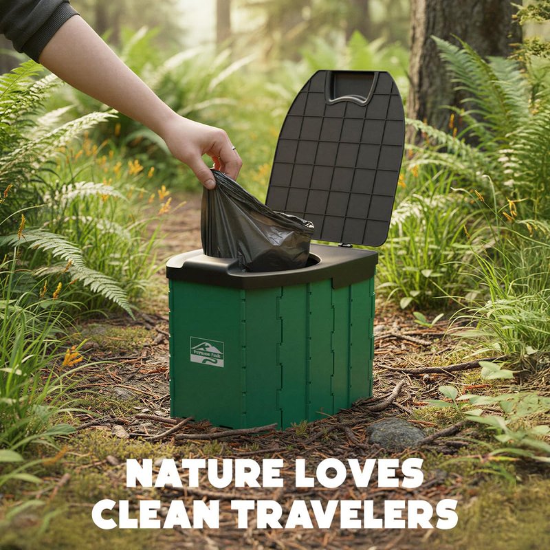 Keystone Peak Portable Camping Toilet – Foldable Travel Potty for Adults | Compact & Sturdy Porta Potty for Camping, Hiking, Car Trips & Emergencies – Comfort Anywhere