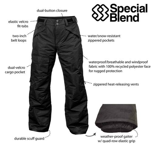 Special Blend | Mens Anti-Gravity Snowboard/Ski Pants (Medium, Classic, Black)