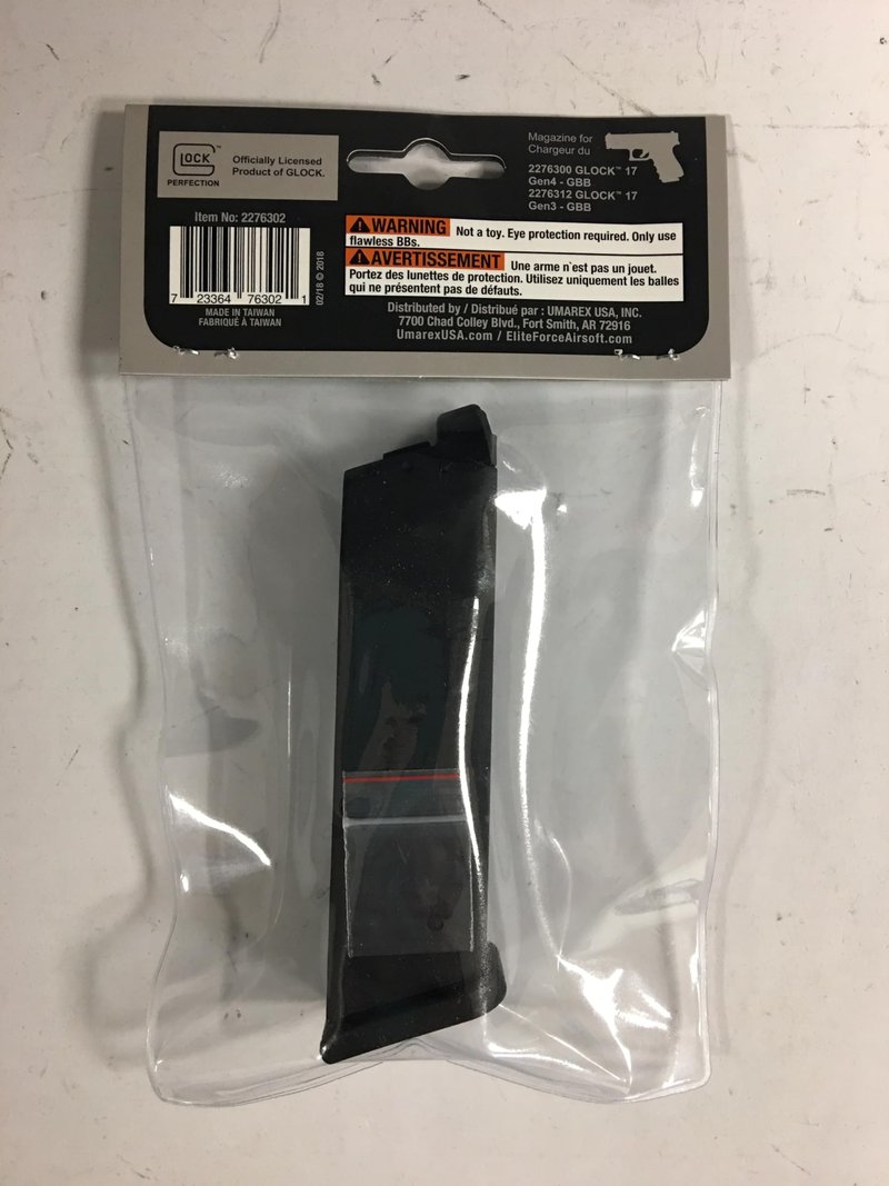 Elite Force GLOCK 17 Gen4 6mm BB Pistol Airsoft Gun Magazine, Fits GBB GLOCK 17 Gen4, 20-Round