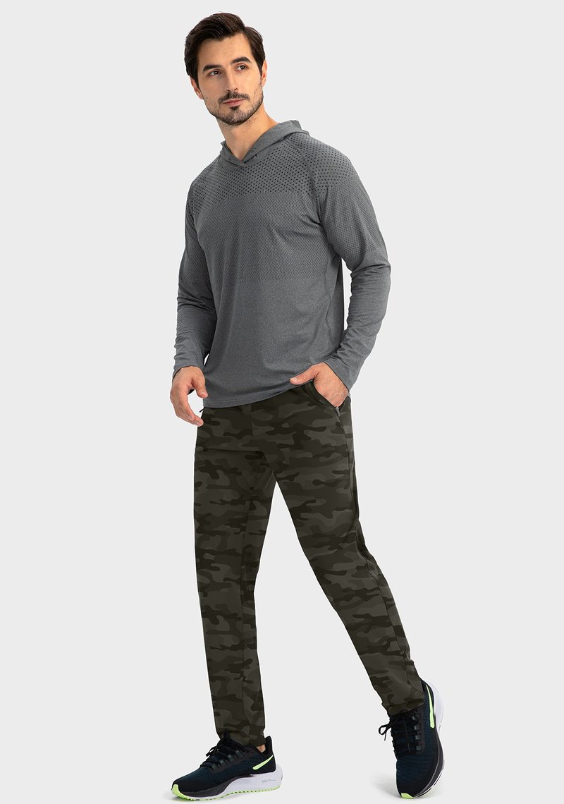 G Gradual Men's Sweatpants with Zipper Pockets Tapered Joggers for Men Athletic Pants for Workout, Jogging, Running (Green Camo, 3X-Large)