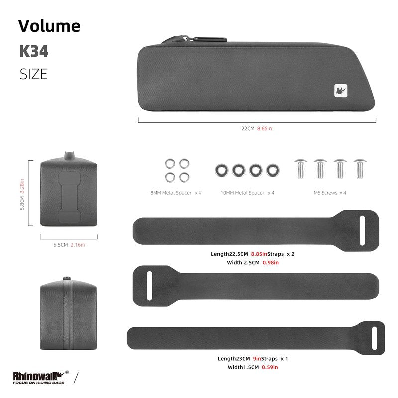 Rhinowalk Bike Frame Bag Waterproof Bicycle Top Tube Bag Cycling Tools Storage Bag for MTB Road Bike Accessory