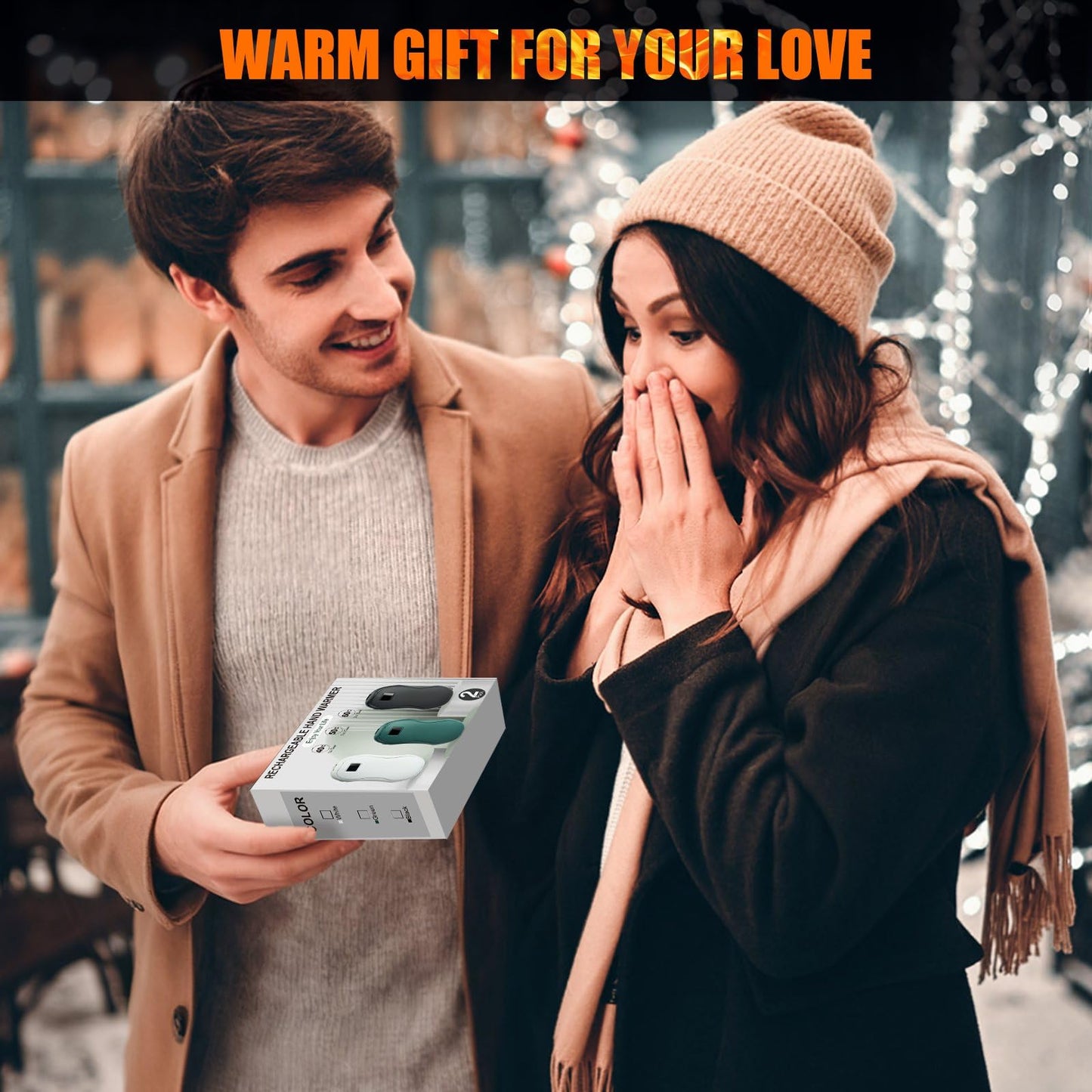 Hand Warmers Rechargeable 2-Pack – AI Electric Pocket Heaters, Fast 131 °F Heat, 18-Hour Warmth, 3-Level Settings, UL-Certified, Ideal for Golf, Raynaud’s, Camping & Gifts for Men & Women White