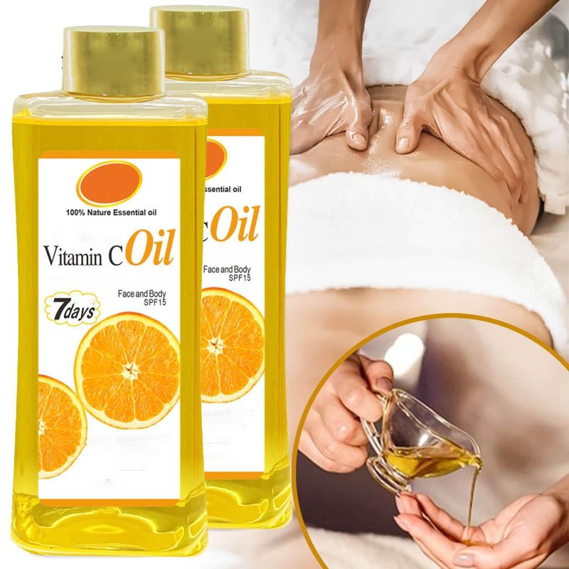 300ml Vitamin C Oil for Skin Brightening - Organic Vitamin C Oil for Face & Body - Soft 7 Body Oil, Moisturizing