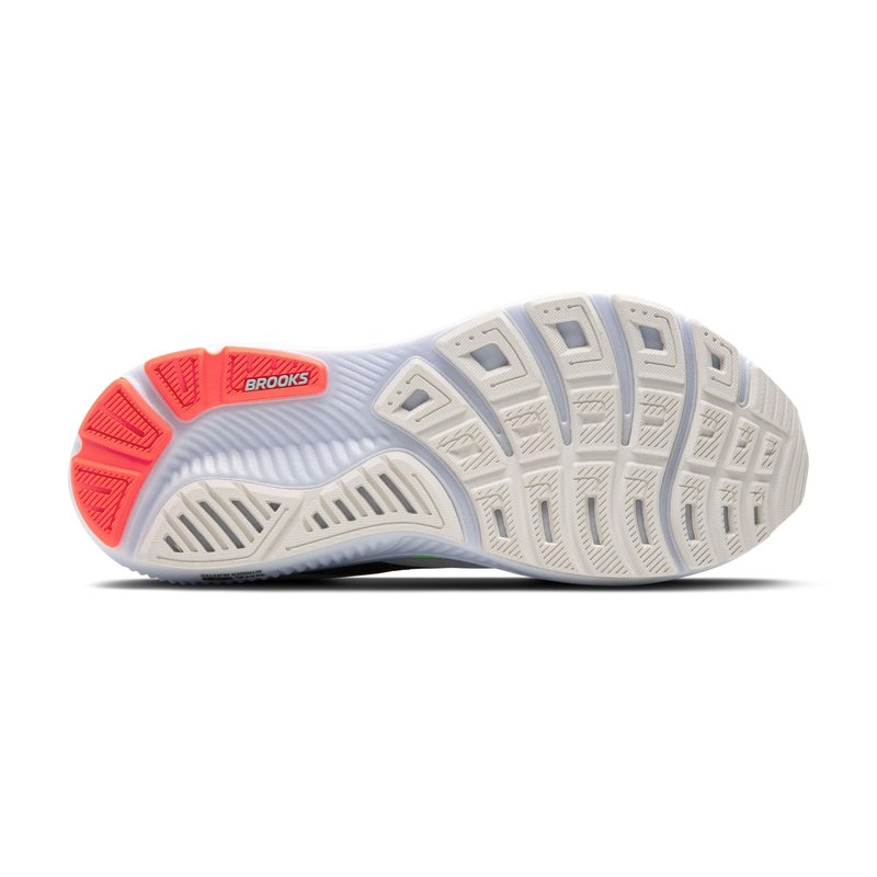Brooks Men’s Ghost 17 Neutral Running Shoe - White/Pink Clay/Gecko - 14 Medium