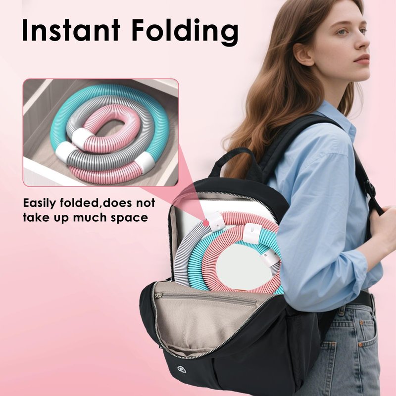 ZEMBSOYA Weighted Soft Spring Hula Hoop for Adults, Upgraded Closed Silent Version Fitness Hoop, Waist-Friendly, 3.3lb Portable Slimming Exercise Equipment for Home and Travel