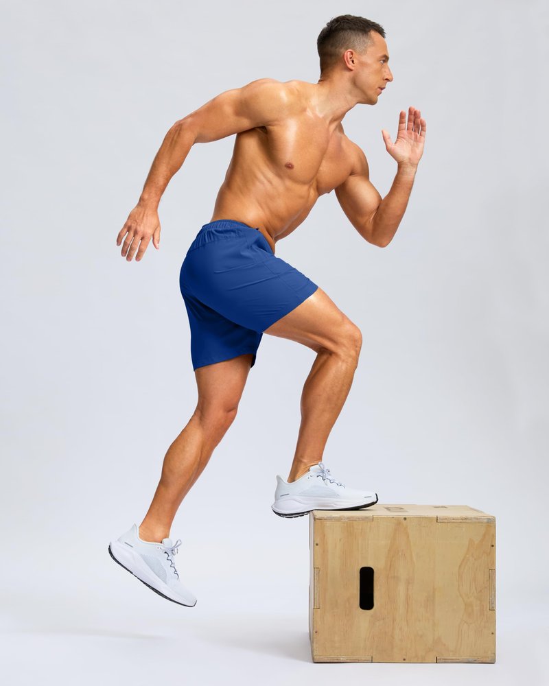 G Gradual Men's Athletic Running Shorts with Zipper Pockets Quick Dry 7"/ 5"/ 9" Workout Gym Shorts for Basketball Hiking(Royal Blue,5M)