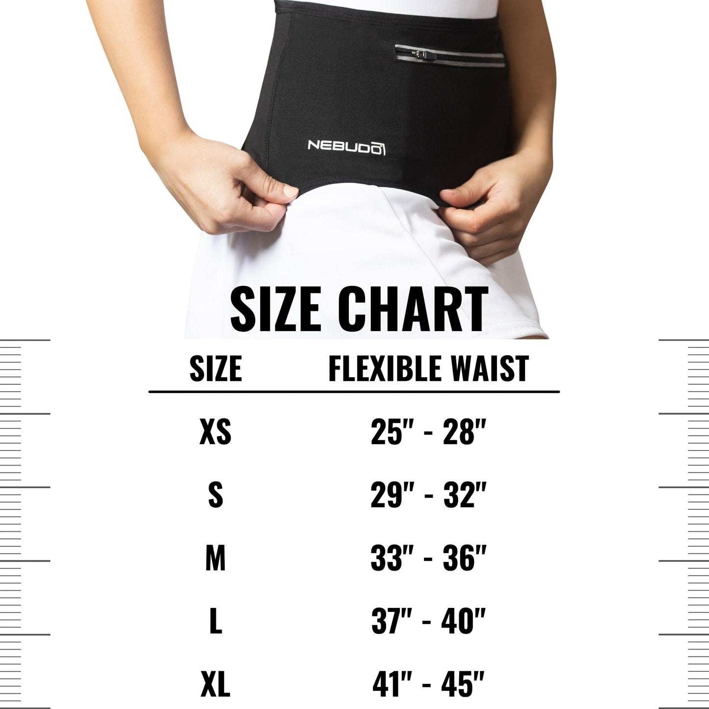 Nebudo Tennis Ball Band Holder Pickleball Tennis Balls Pickleballs Holding Accessory for Women Skirt Men Waist Hip Bags Accessories (S: 29"-32" Flexible Waist)
