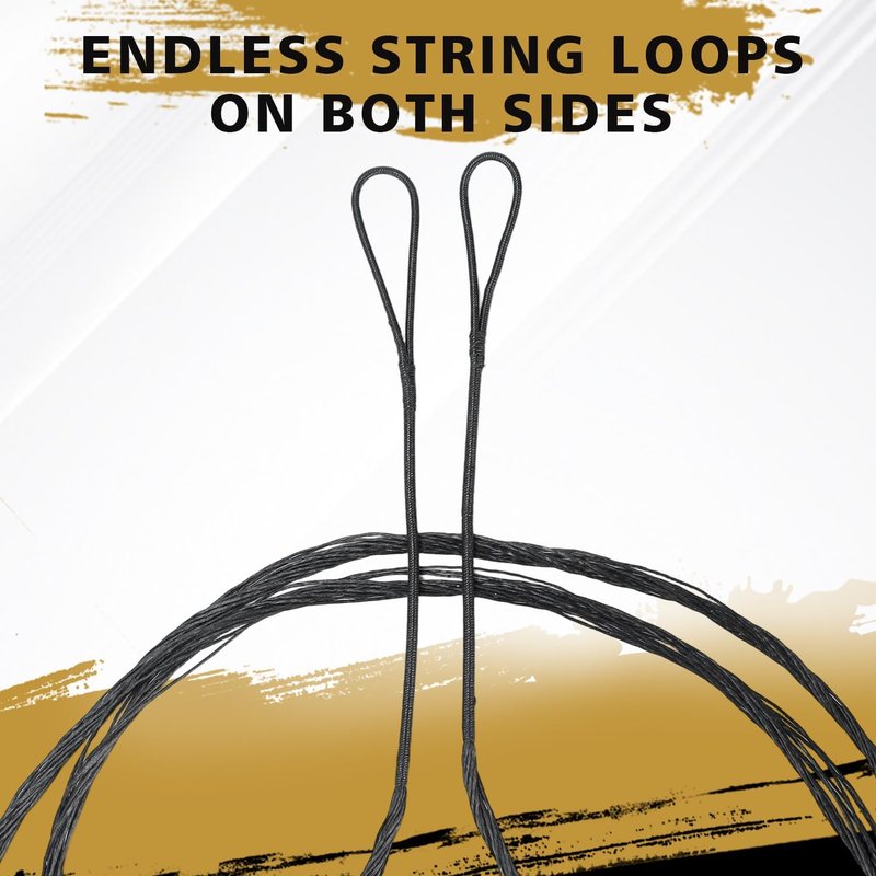 LWANO Bow String Replacement for Recurve & Longbow | 12/14/16 Strands, 48-70in, 2 Brass Nocks Included