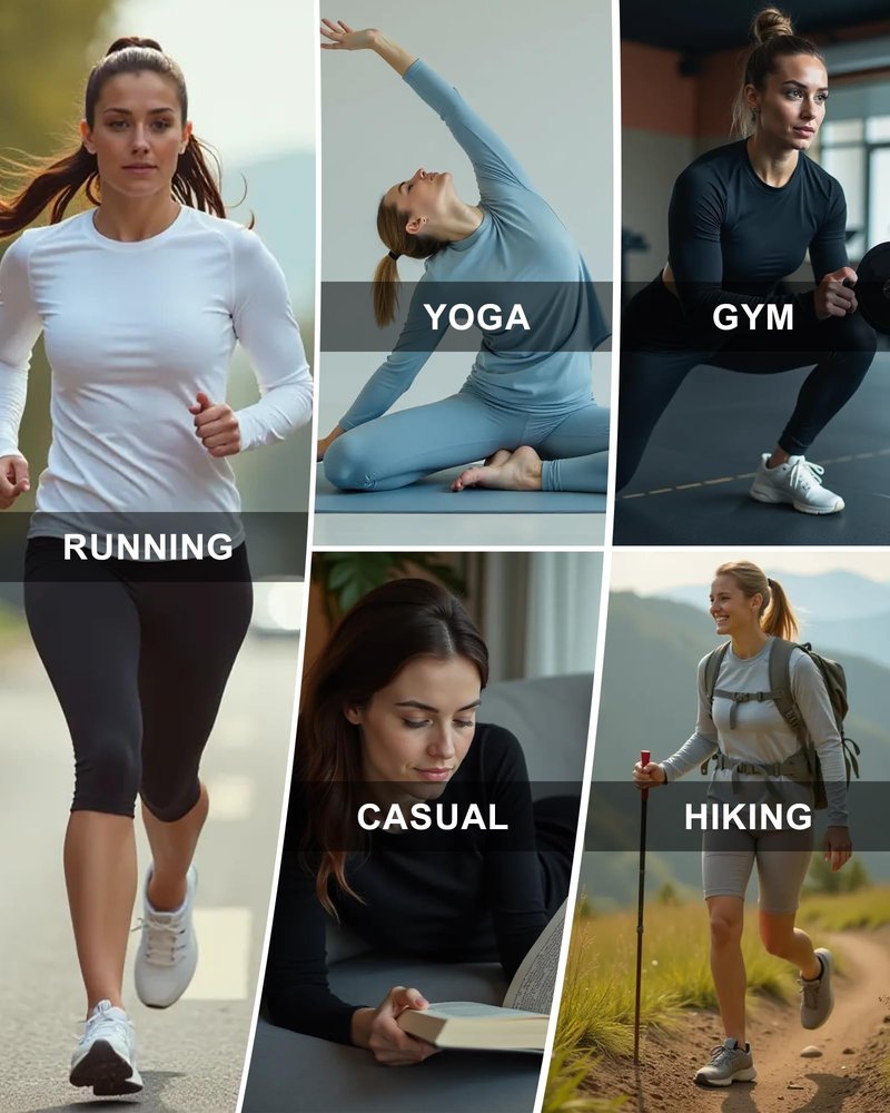 Women's Compression Shirts Long Sleeve Athletic Workout Tops Cool Dry Underscrubs Sun Protection for Gym Yoga Running 4 Pack