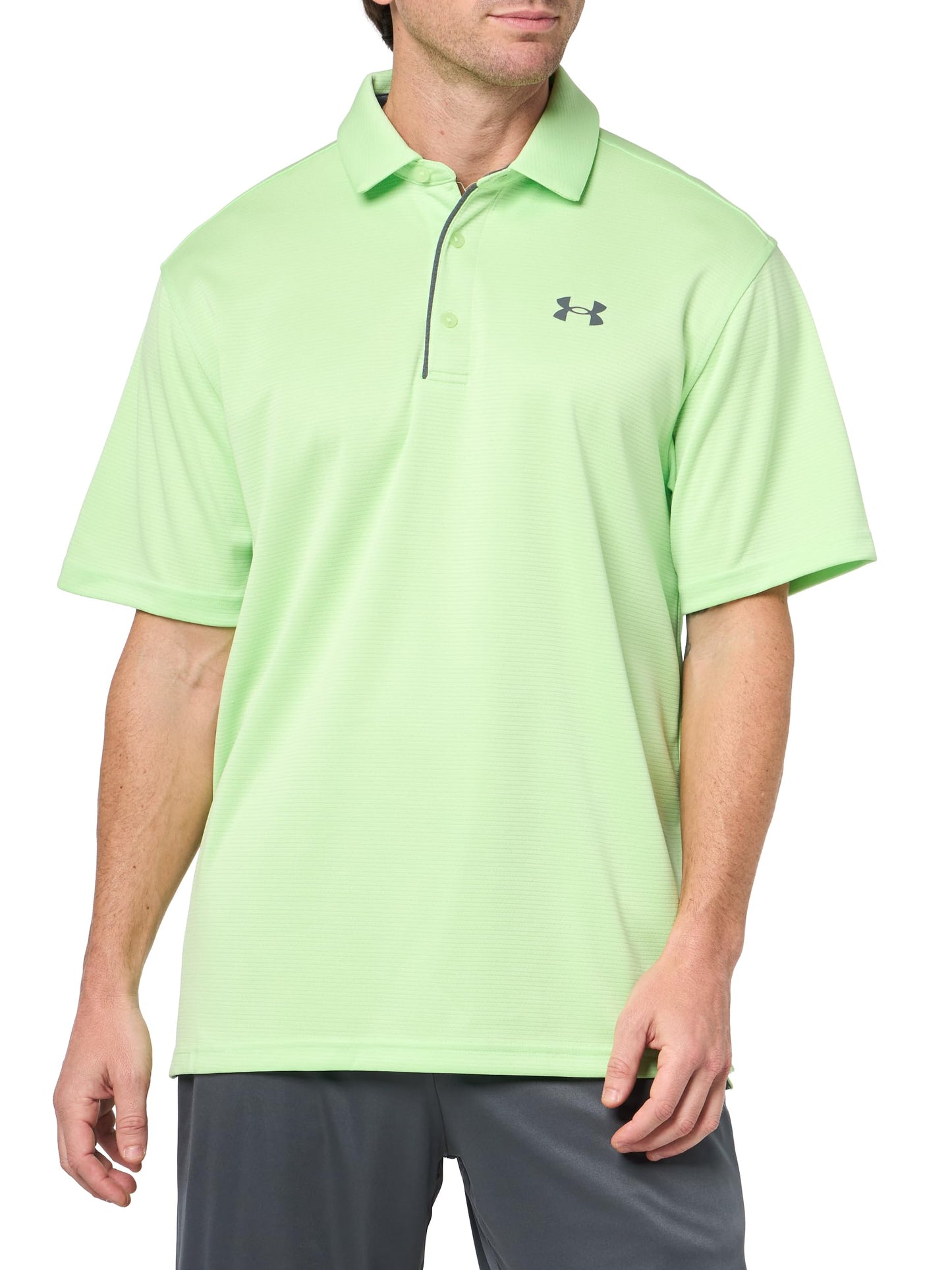 Under Armour Men's Tech Golf Polo, (715) Lumos Lime / / Pitch Gray, X-Small